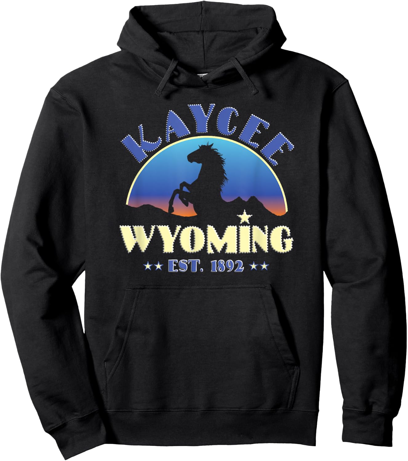 Kaycee Wyoming WY Wild Horse Hoodie - Hoodie | Black