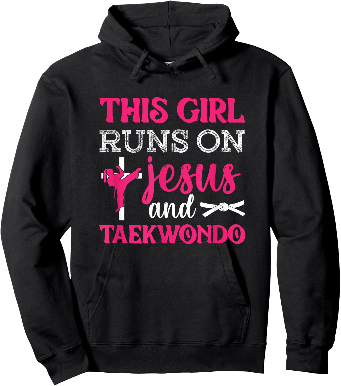 This Girl Jesus Taekwondo Woman Religion Karate Hoodie - Hoodie | Black