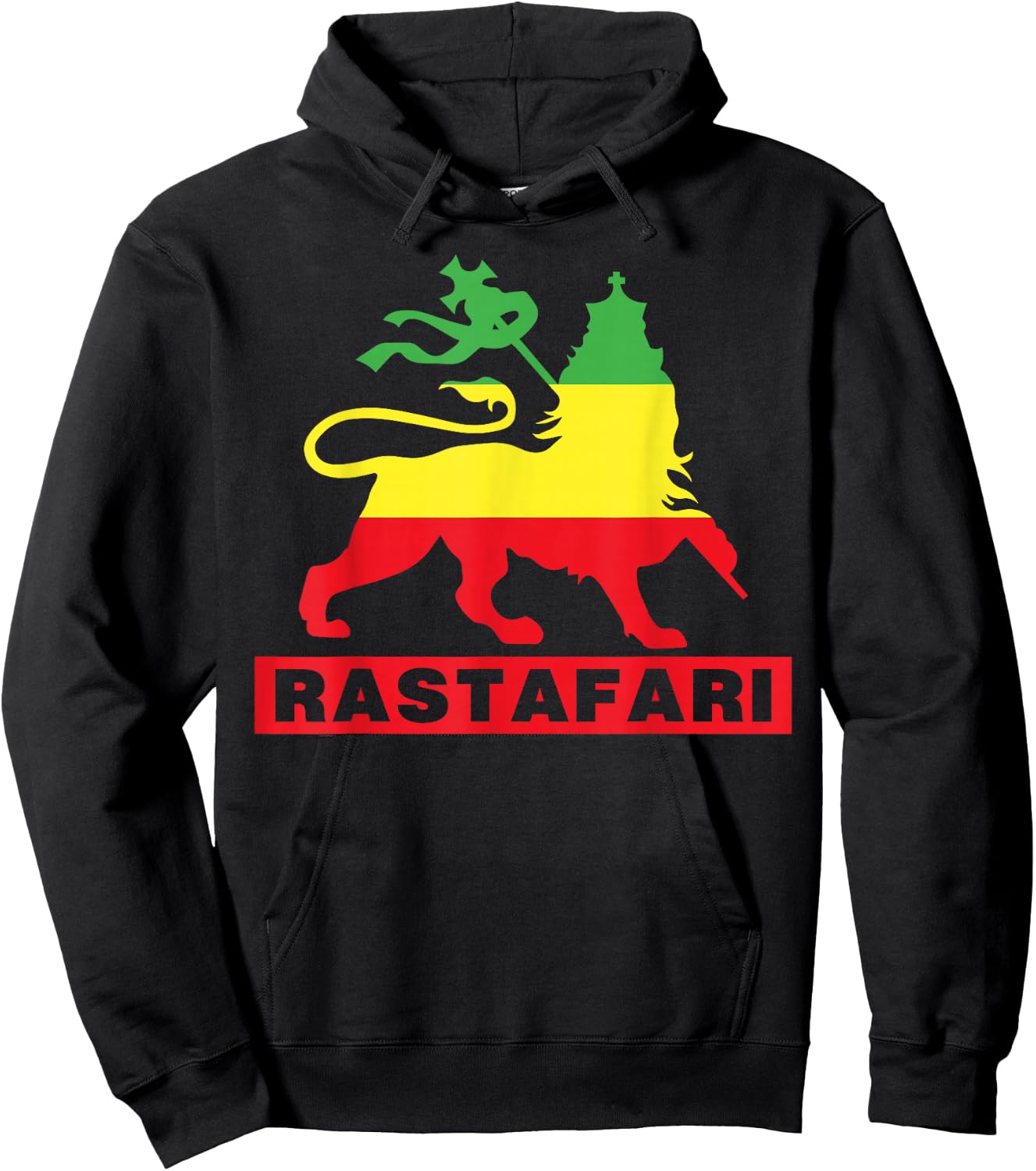 Lion of Judah Judah Rasta Rastafari Reggae Hoodie - Hoodie | Black