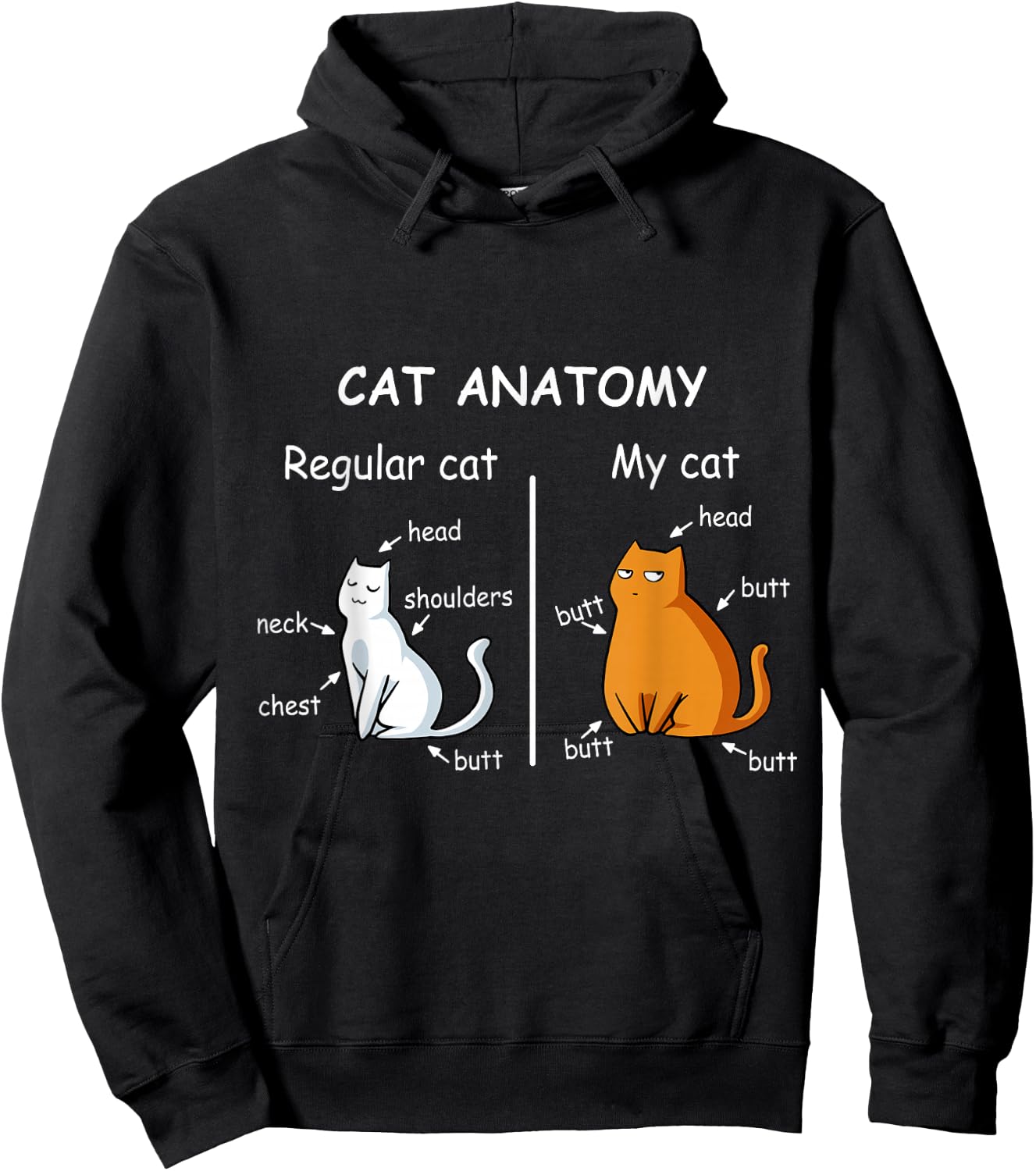 Cat Anatomy Kittlen Lover Funny Science Teacher Hoodie - Hoodie | Black