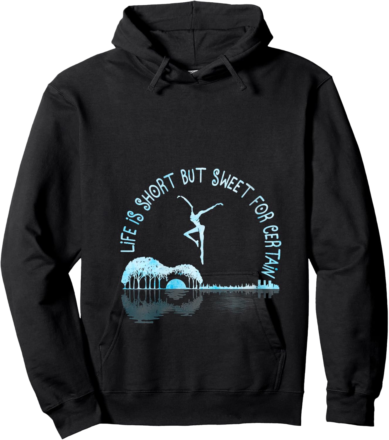 Music Lover Life Is Short But Sweet For Certain Guitar V-Neck Hoodie - Hoodie | Black