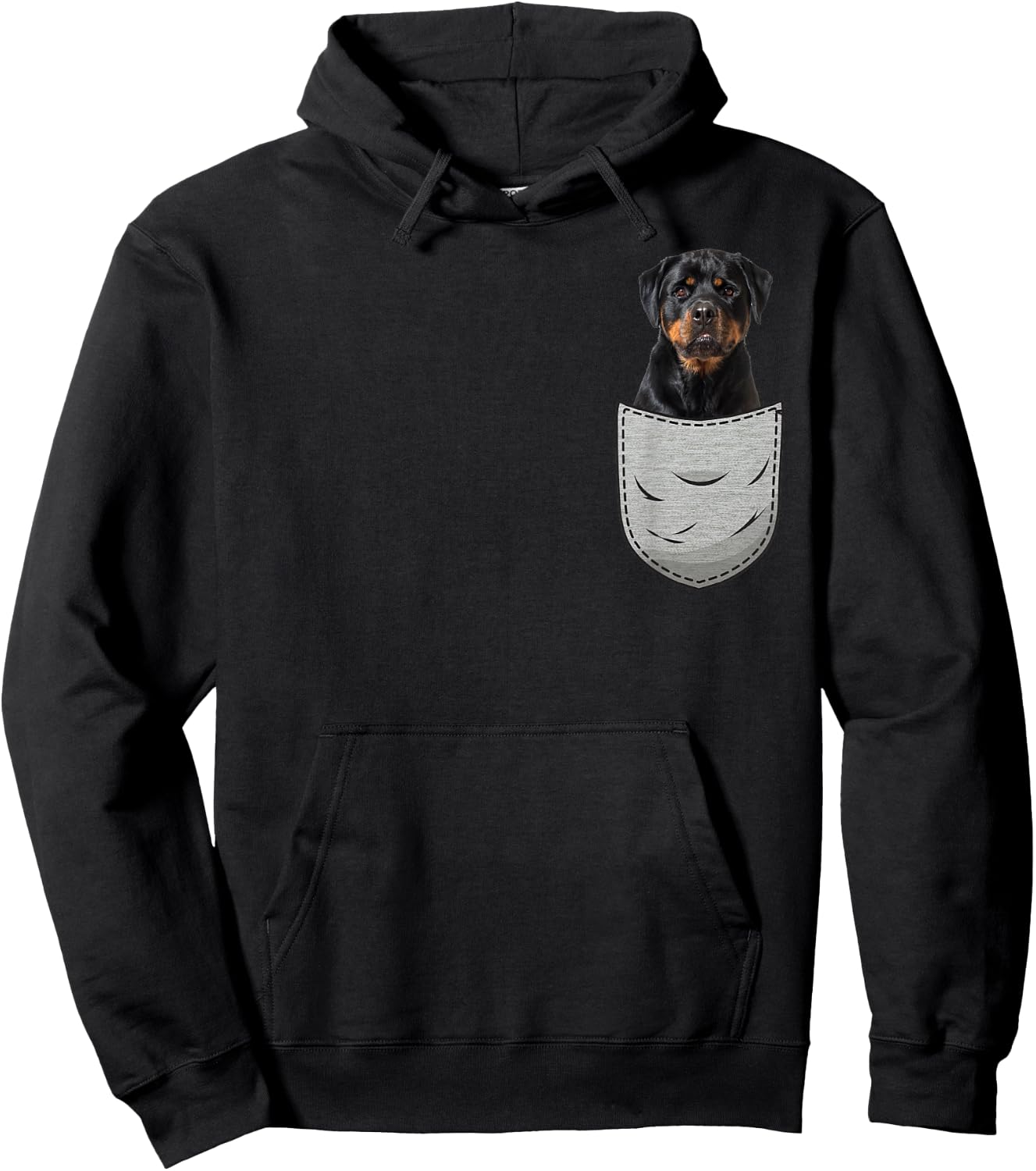 Rottweiler in The Chest Pocket for Dog Owners Hoodie - Hoodie | Black
