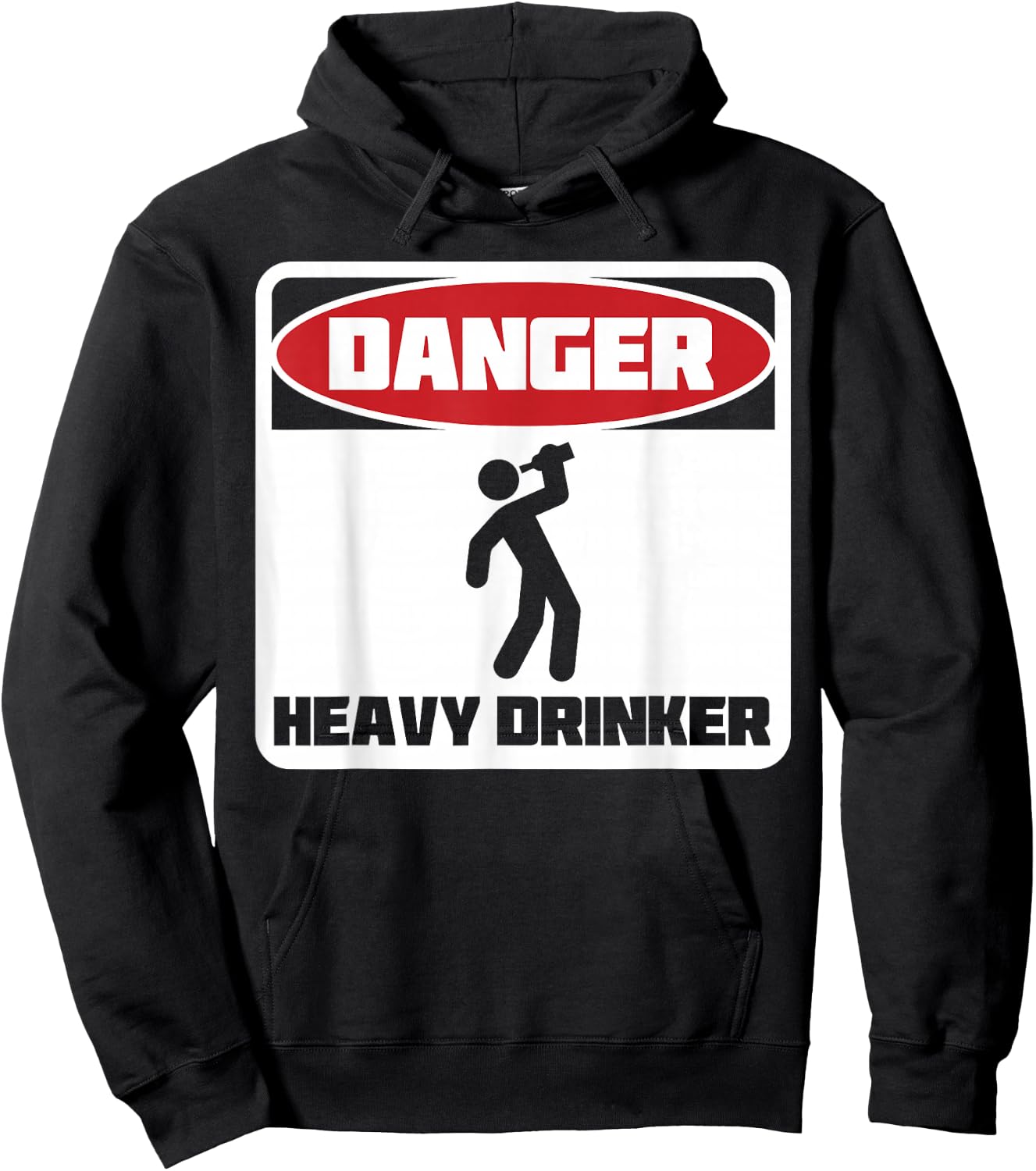 Danger heavy drinker hilarious retro design Hoodie - Hoodie | Black