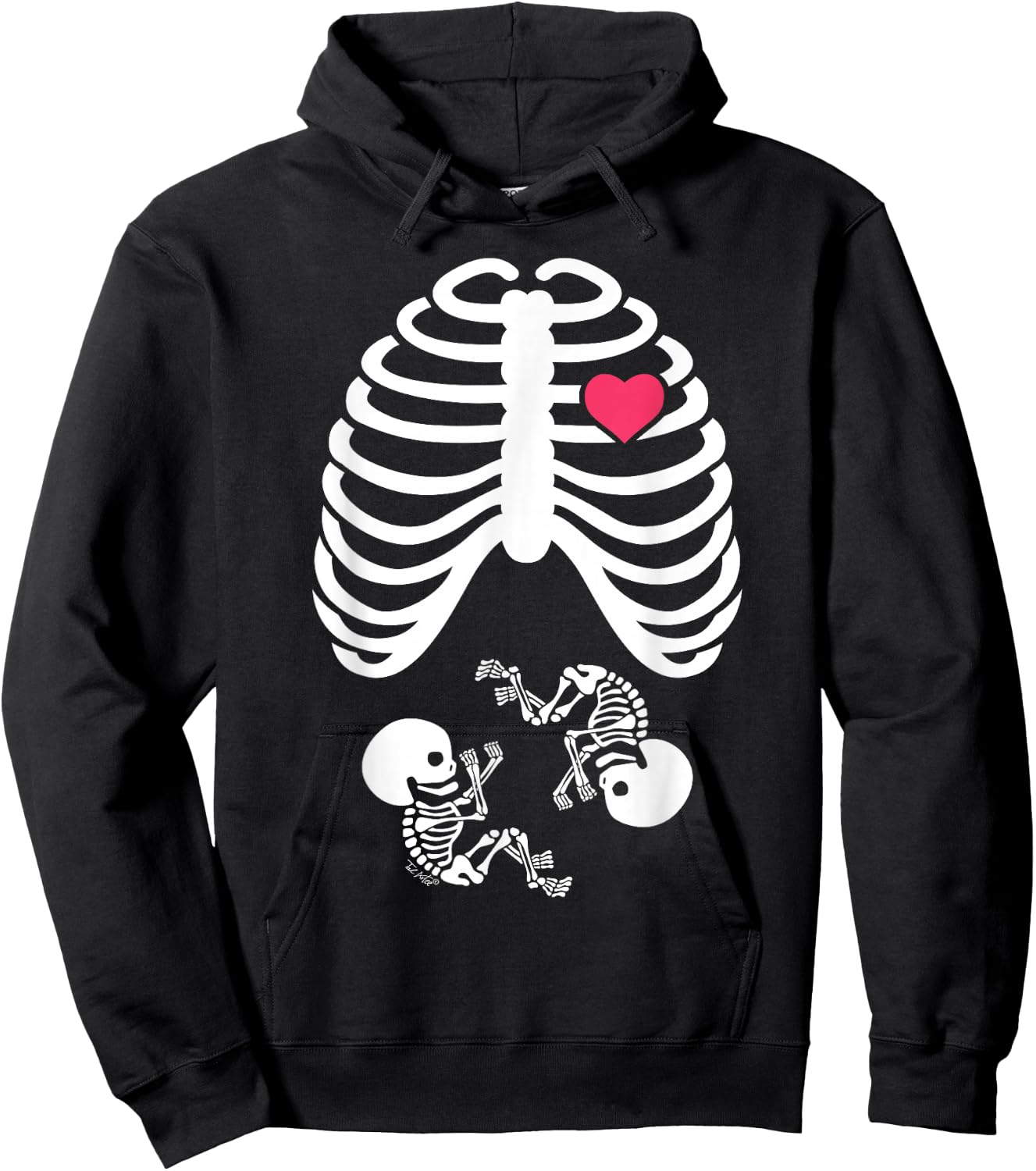 Halloween Pregnancy Tops Expecting Twins Babies Design Hoodie - Hoodie | Black