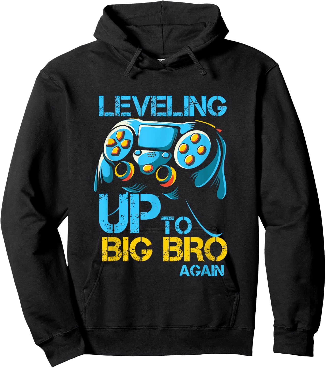 Leveling Up To Big Bro Again Gaming Lovers Vintage Hoodie - Hoodie | Black