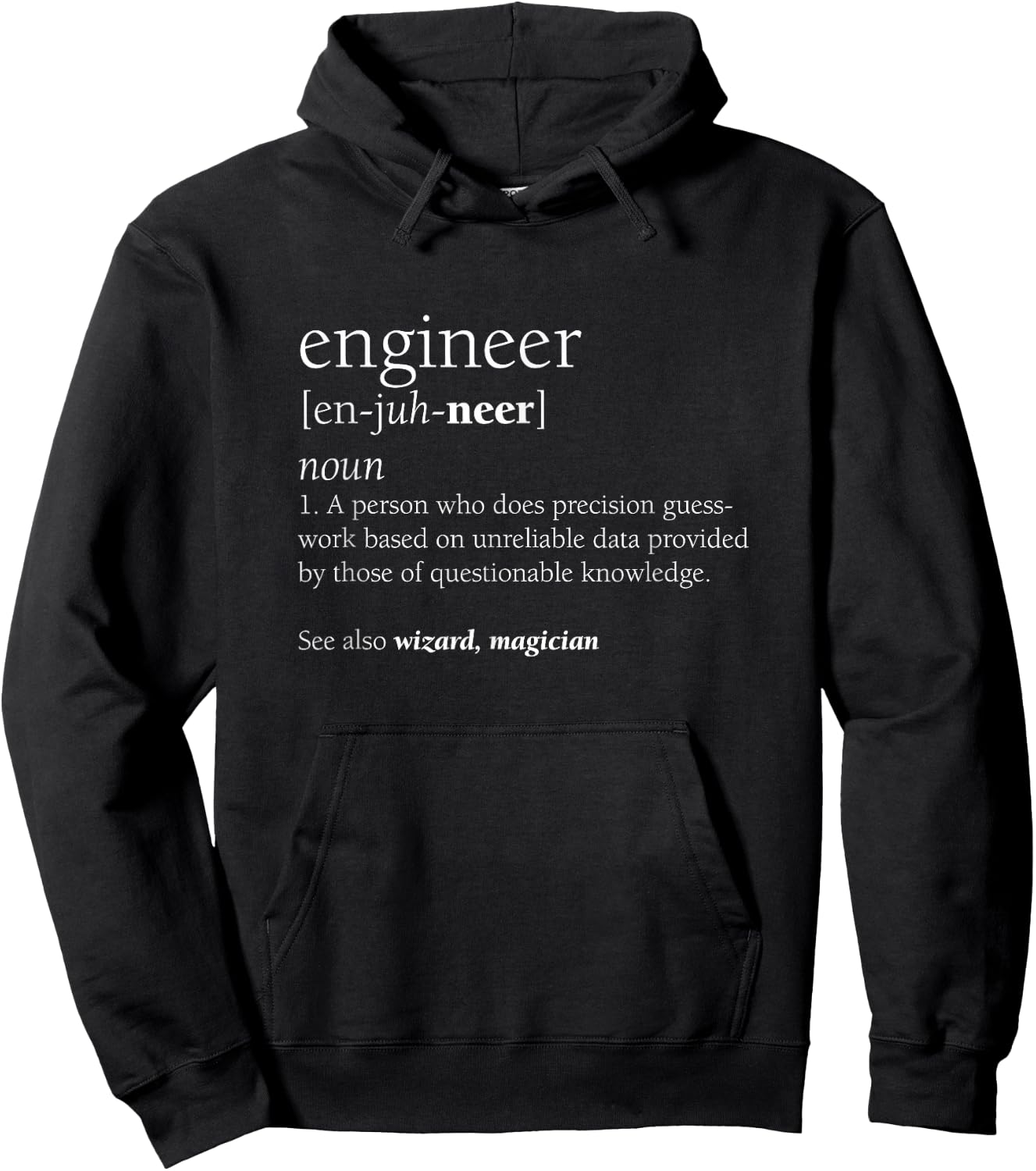 Engineer Definition Funny Engineering Gift STEM Hoodie - Hoodie | Black