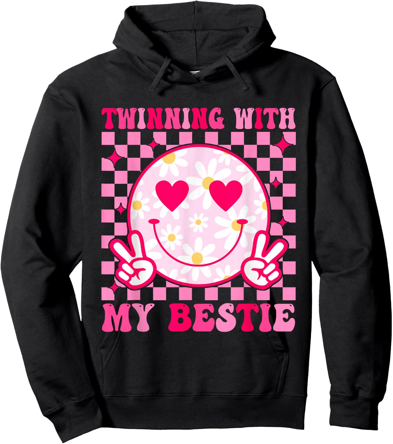 Twinning with My Bestie Matching Best Friend BFF Twins Day Hoodie - Hoodie | Black