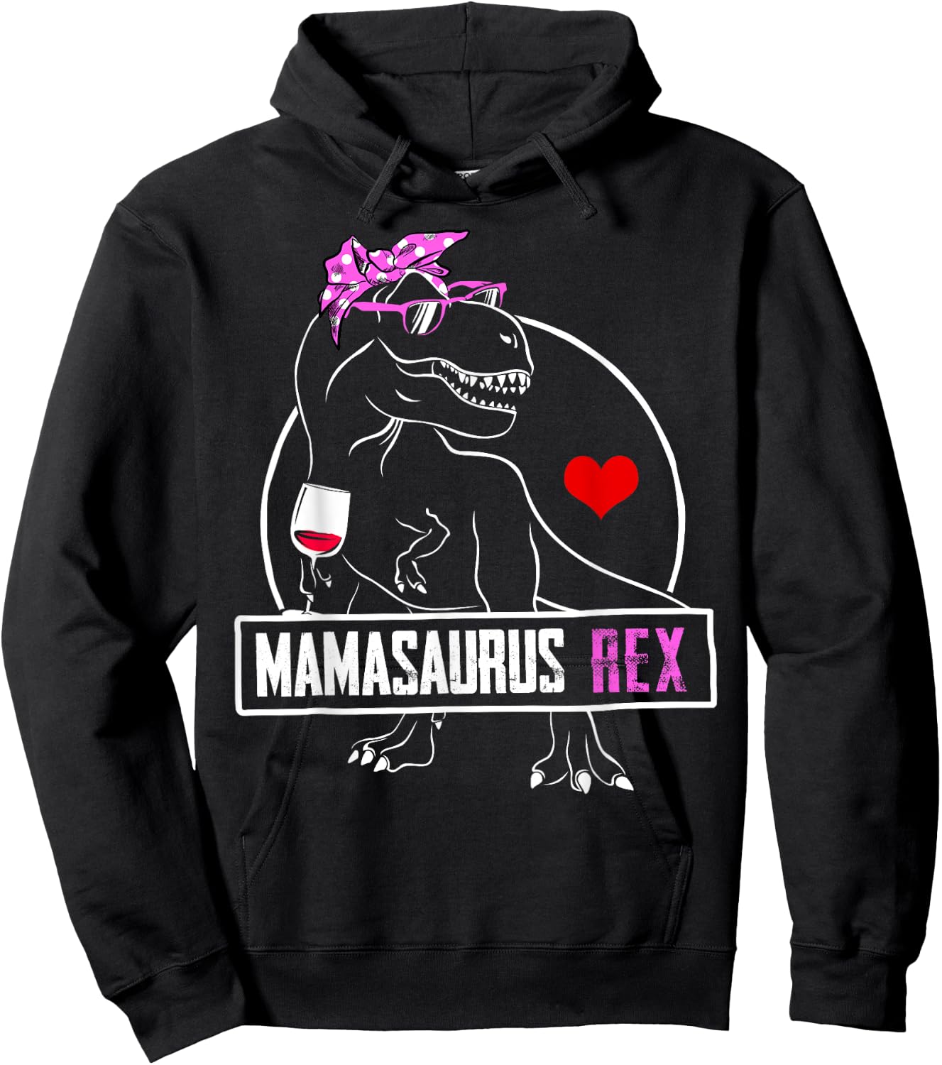 Mamasaurus Funny Mama Dinosaur Women Mom Gift Hoodie - Hoodie | Black