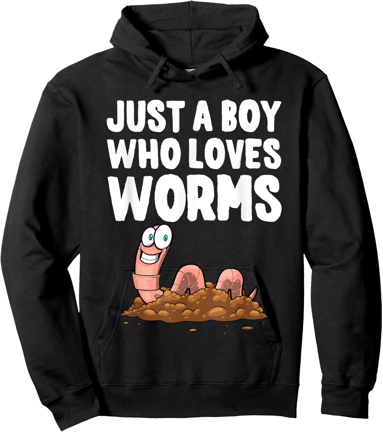 Cool Worm Gifts Love Worms Accessories & Stuff Boys Kids Worm Hunter Worm Farmer Composter Hoodie - Hoodie | Black