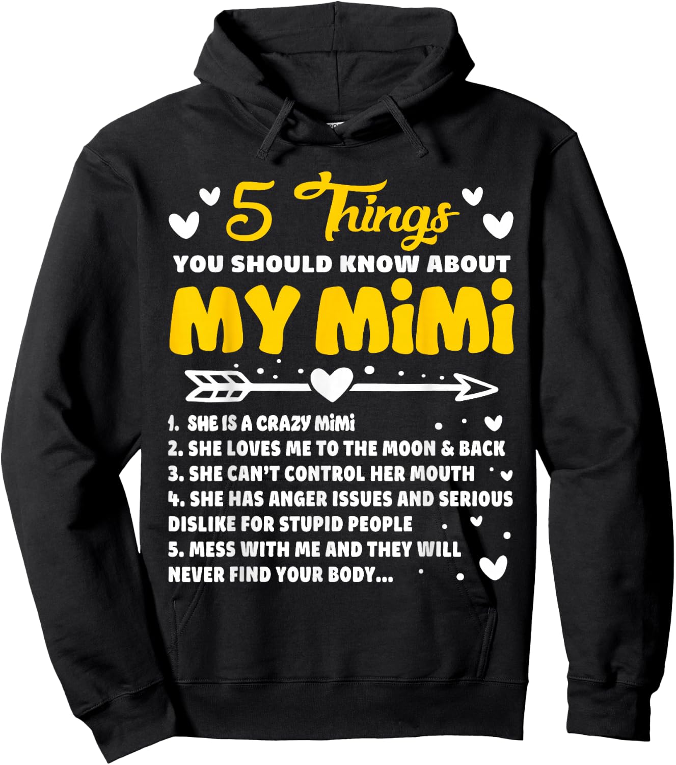 5 Things You Should Know About My Mimi Funny Grandma Hoodie - Hoodie | Black