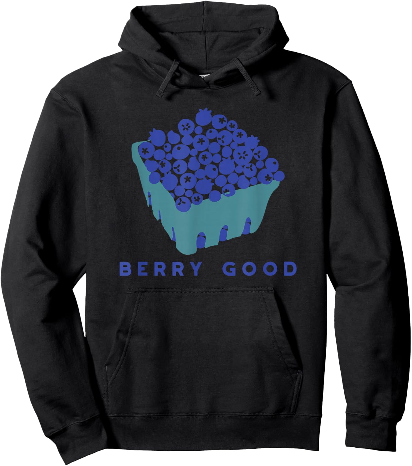 Berry Good Funny Play on Words Blueberries Graphic Hoodie - Hoodie | Black