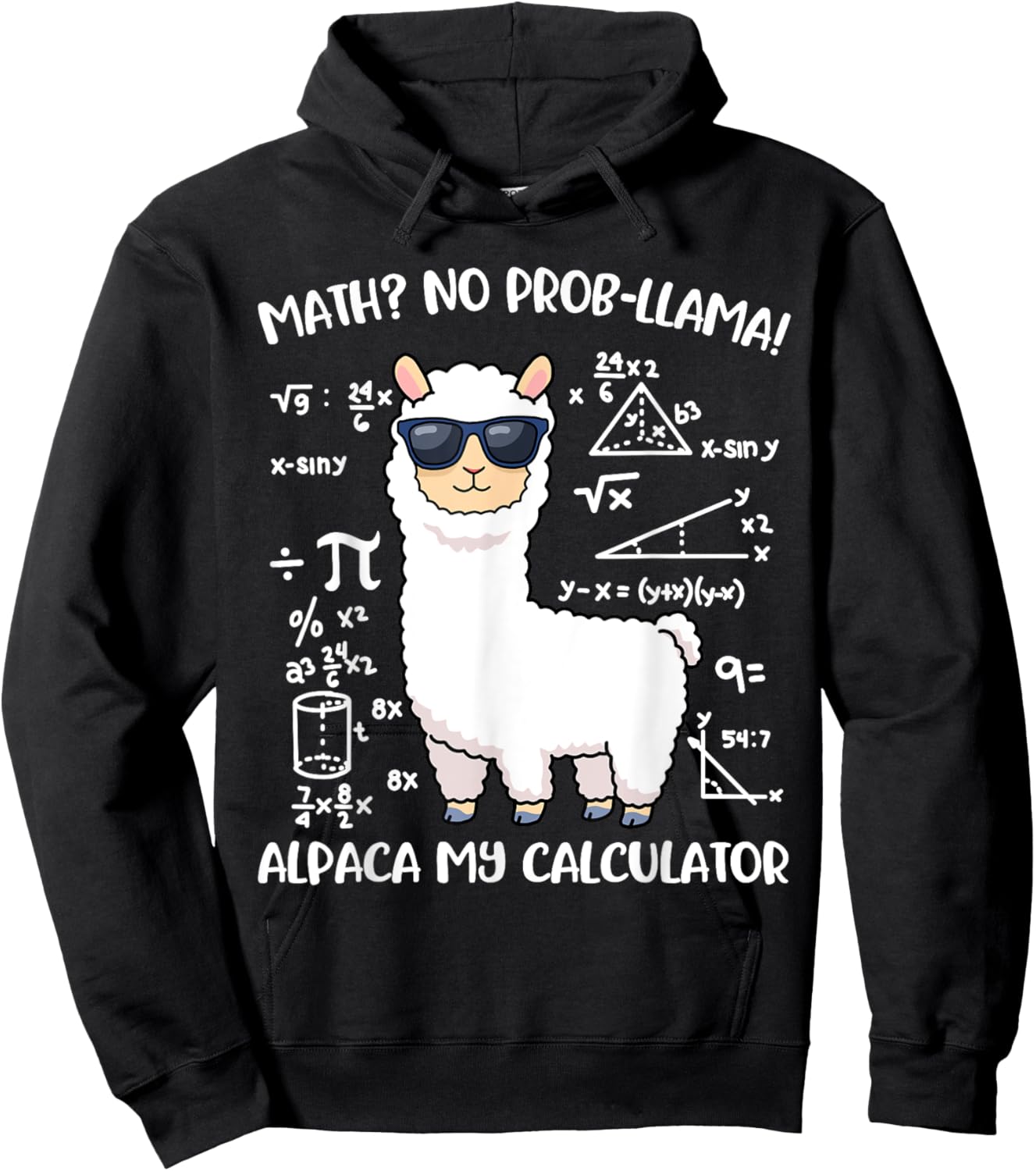 Math Llama Hoodie - Hoodie | Black