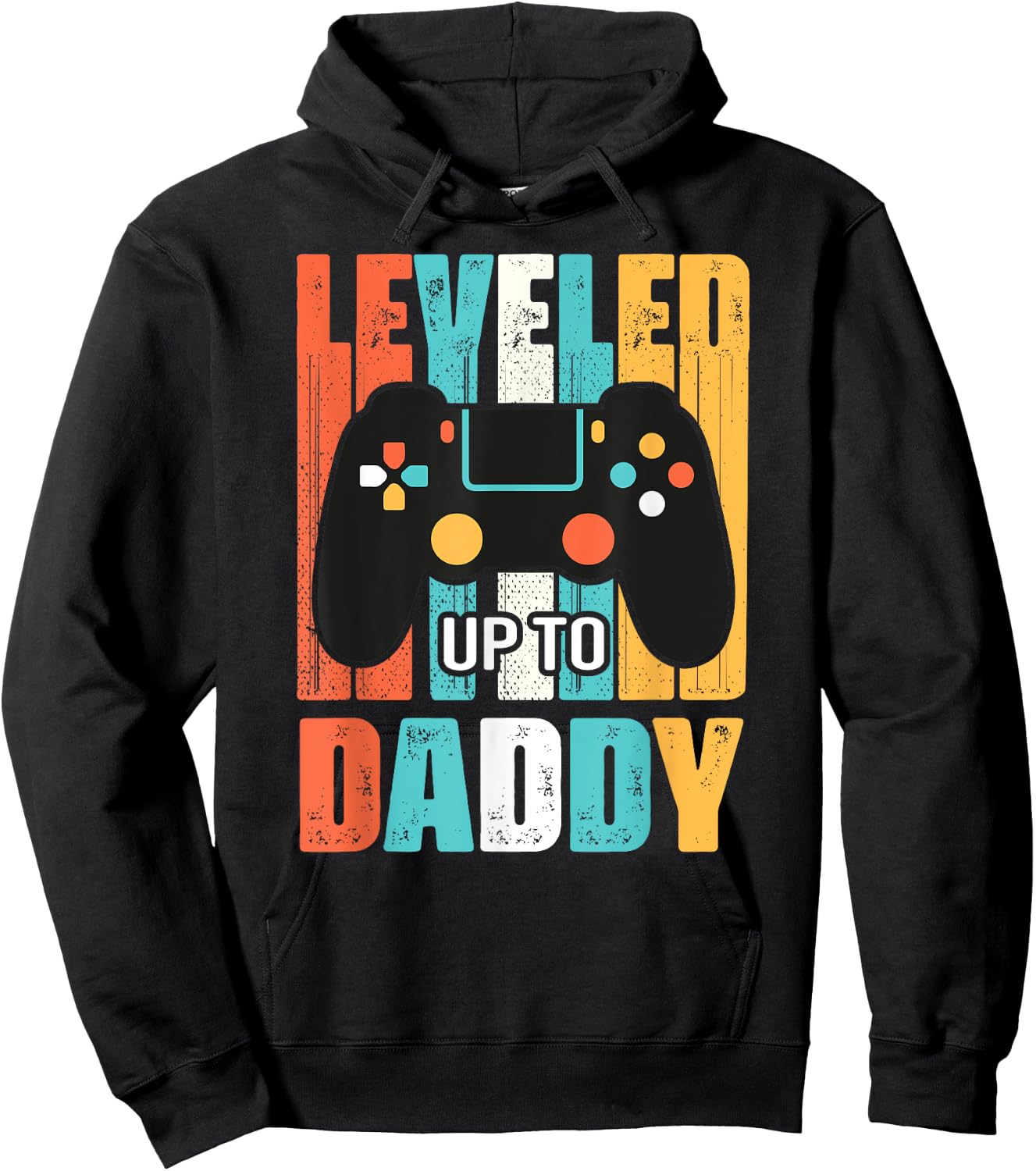 leveled up to daddy gamer gifts dad Fathers Day Gaming First Hoodie - Hoodie | Black