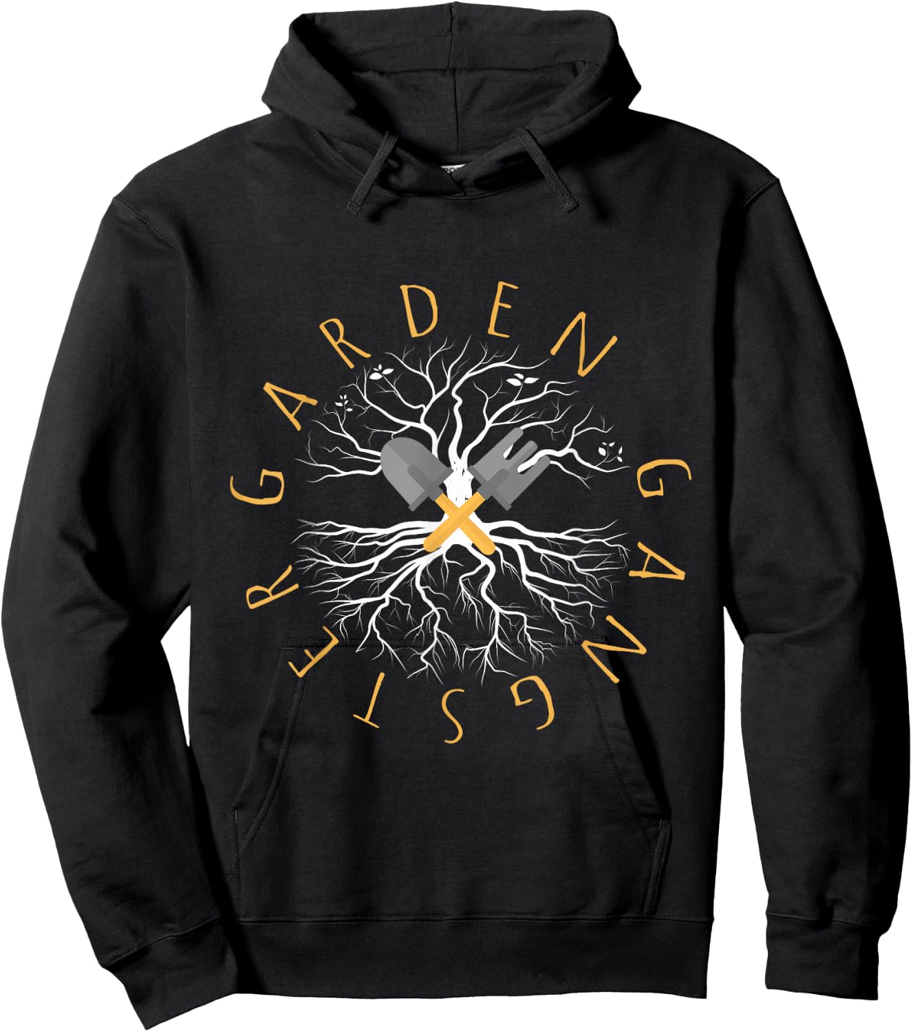 Garden Gangster Funny Gardening Tools Plant Lovers Botanical Hoodie - Hoodie | Black