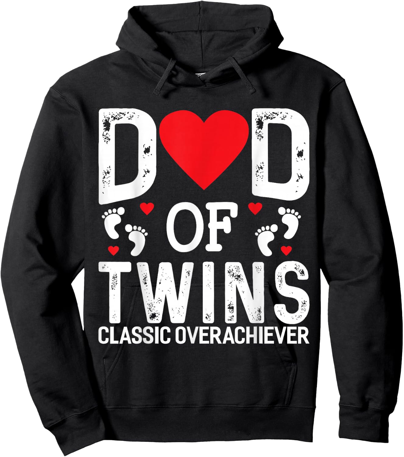 Funny Dad Of Twins Classic Overachiever Twins Dad Hoodie - Hoodie | Black