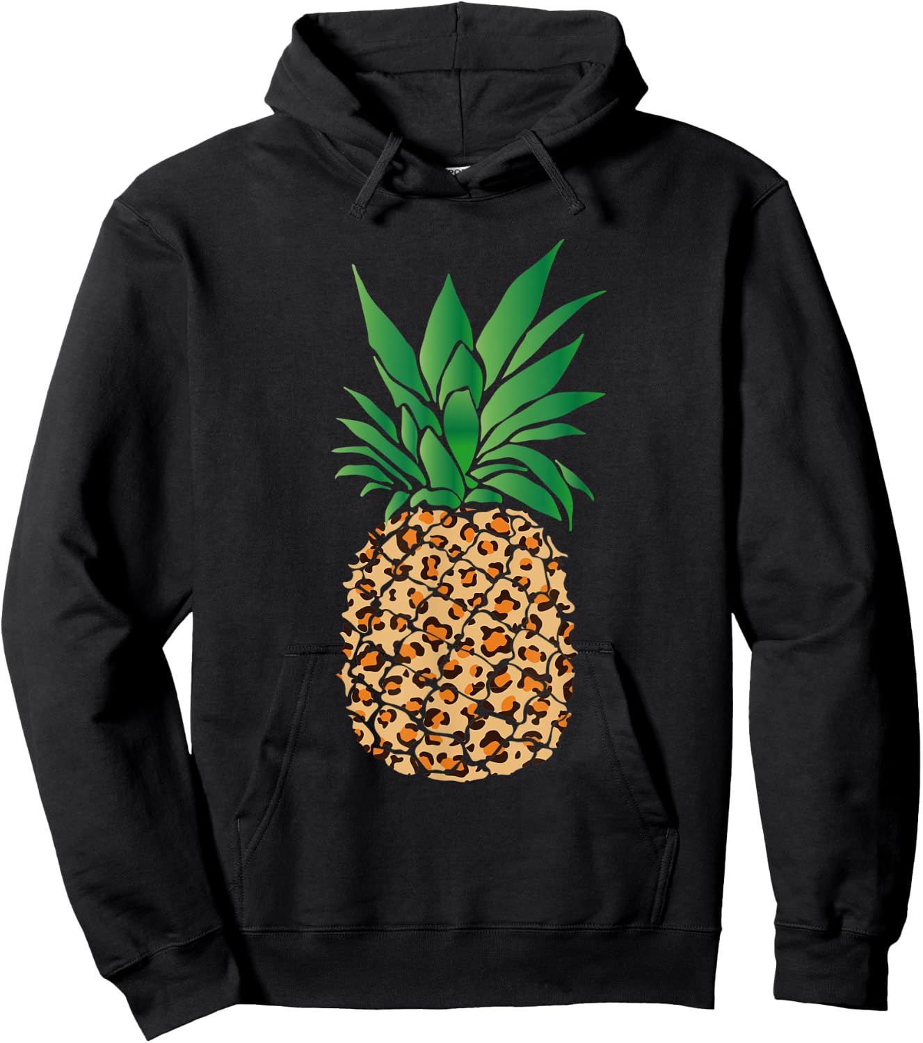 Cute Cheetah Print Pineapple Leopard Animal Lover Gift Shirt Hoodie - Hoodie | Black