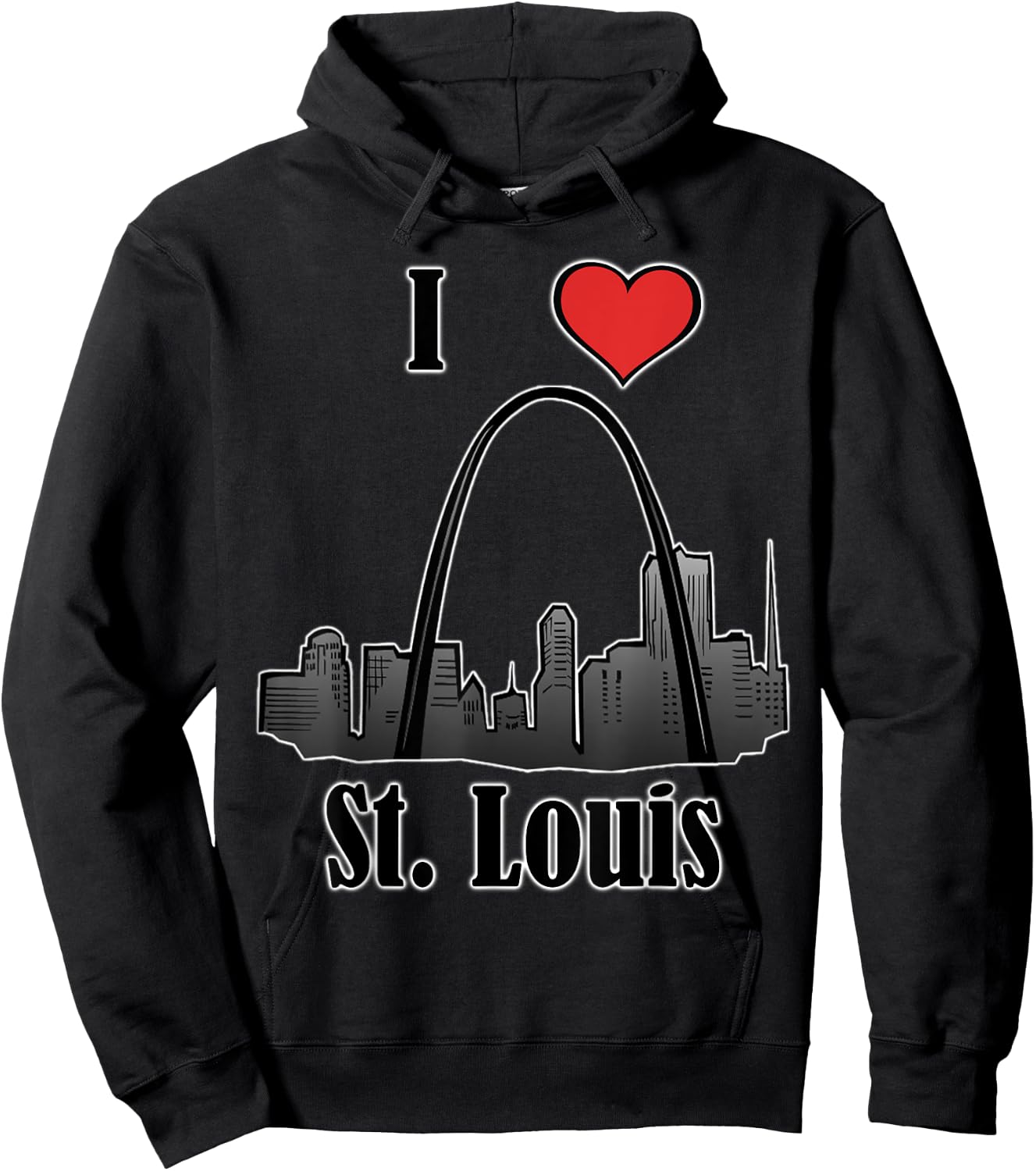 I Love St.Louis Souvenir Gateway Arch Skyline Hoodie - Hoodie | Black