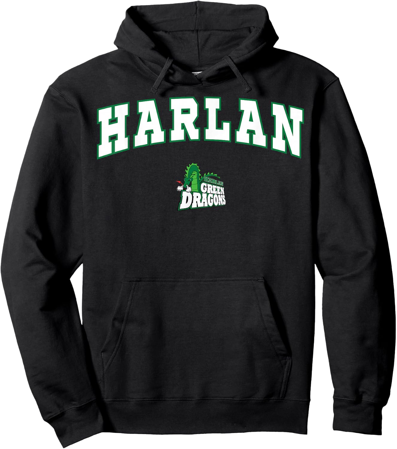 Harlan High School Green Dragons C2 Hoodie - Hoodie | Black