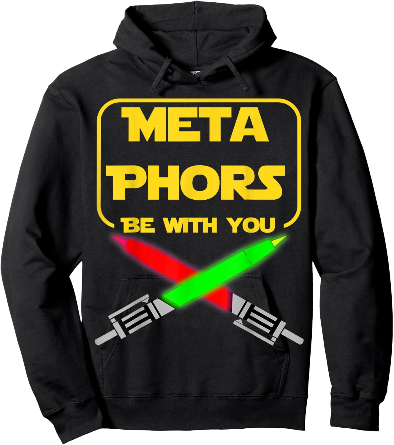 Nerdy Metaphors Be With You Science Fiction English Teacher Women Kids Hoodie - Hoodie | Black