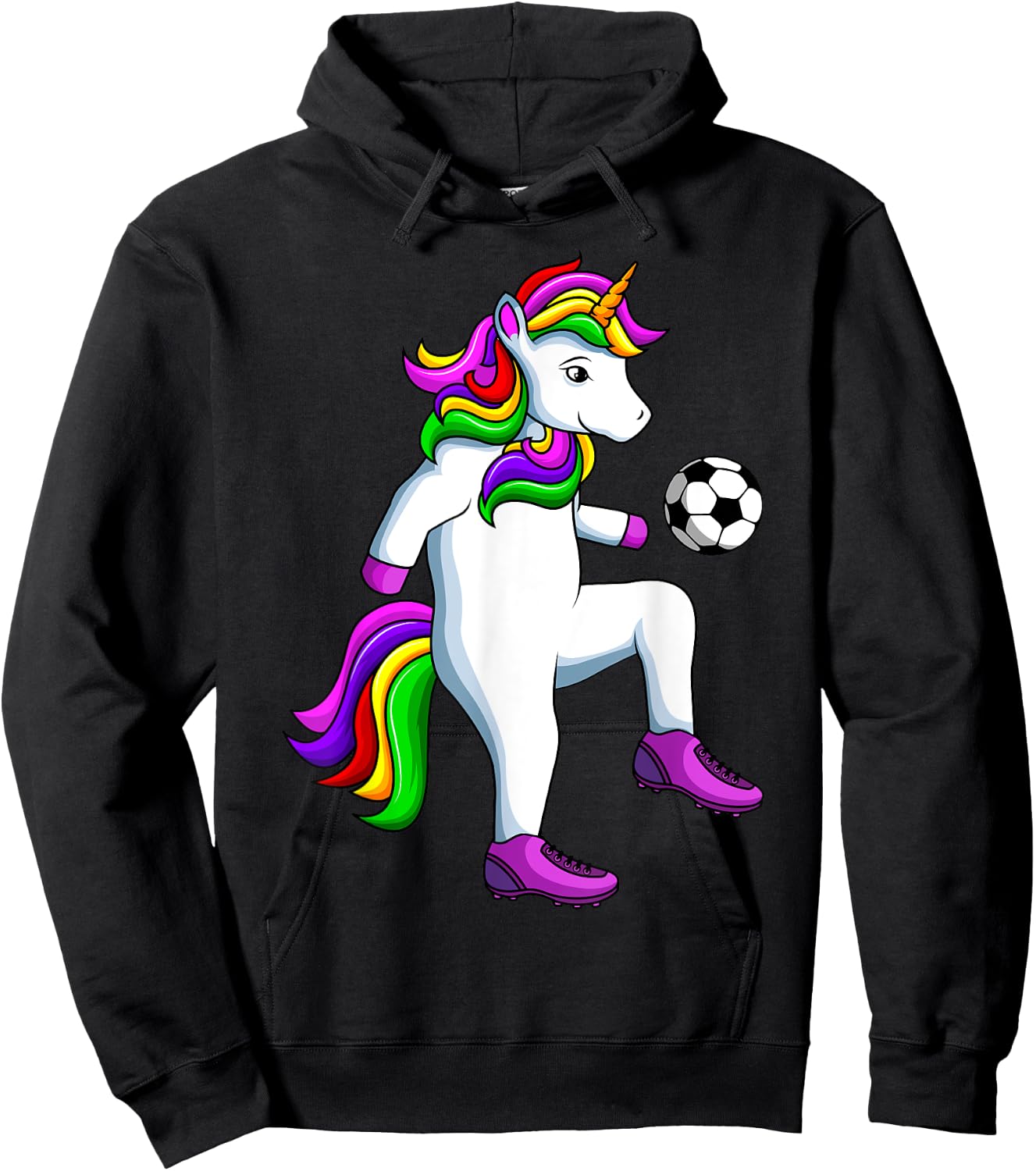 Soccer Girl Unicorn Youth Women Players Hoodie - Hoodie | Black