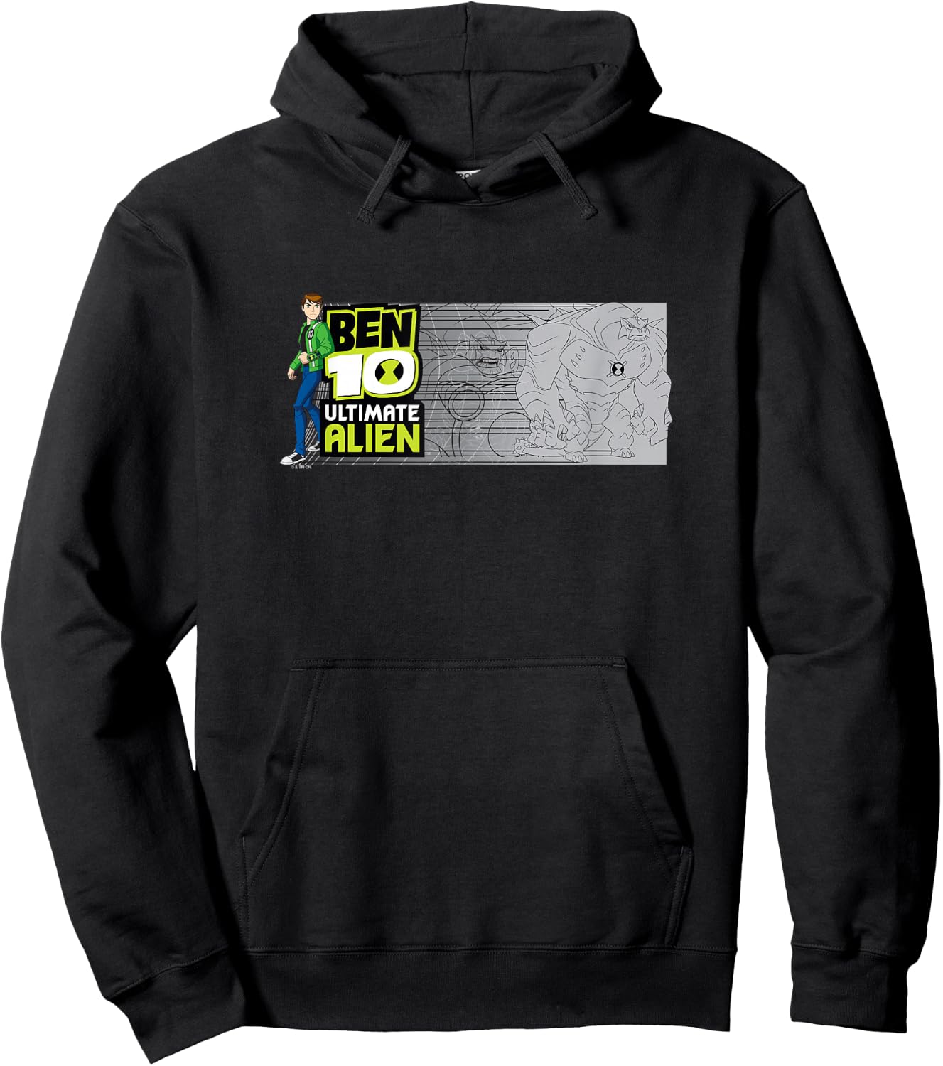 Ben 10 Ultimate Alien: Cosmic Destruction Humungousaur Logo Hoodie - Hoodie | Black