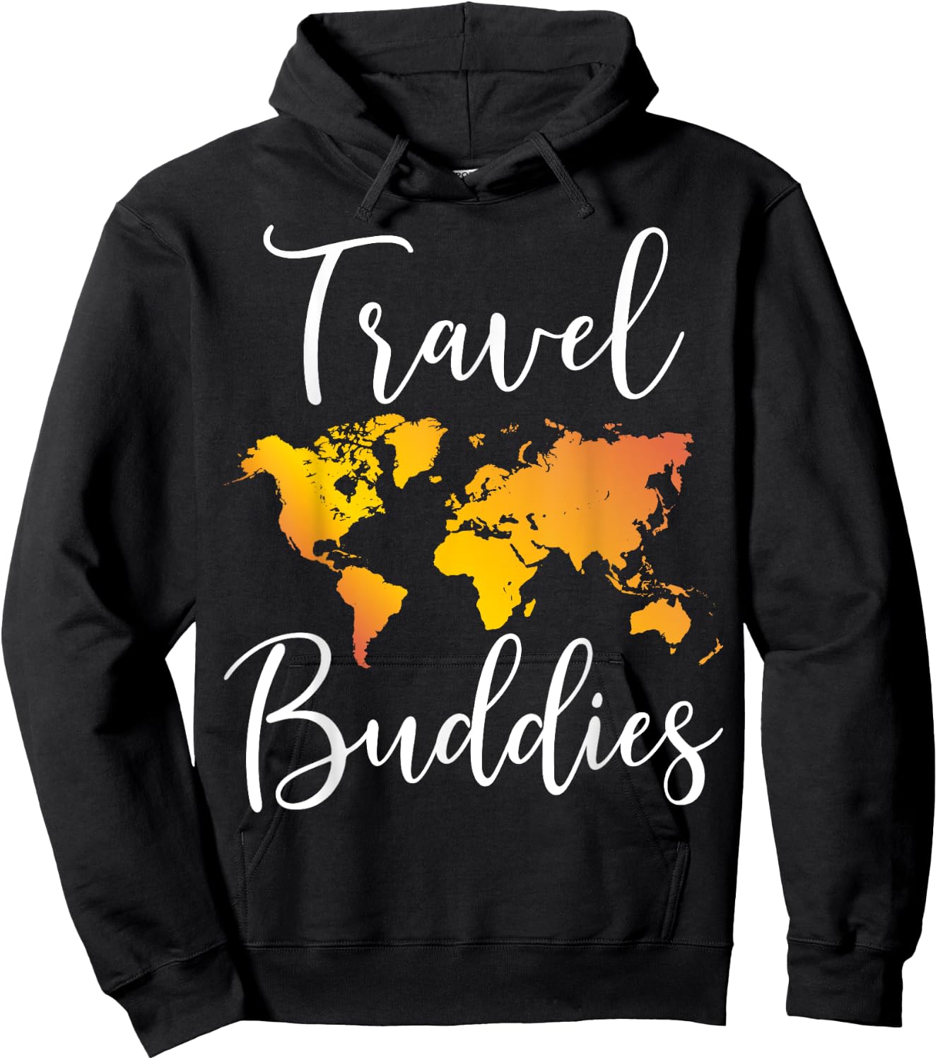 Travel Buddies Matching Couple Traveler Adventure Hoodie - Hoodie | Black