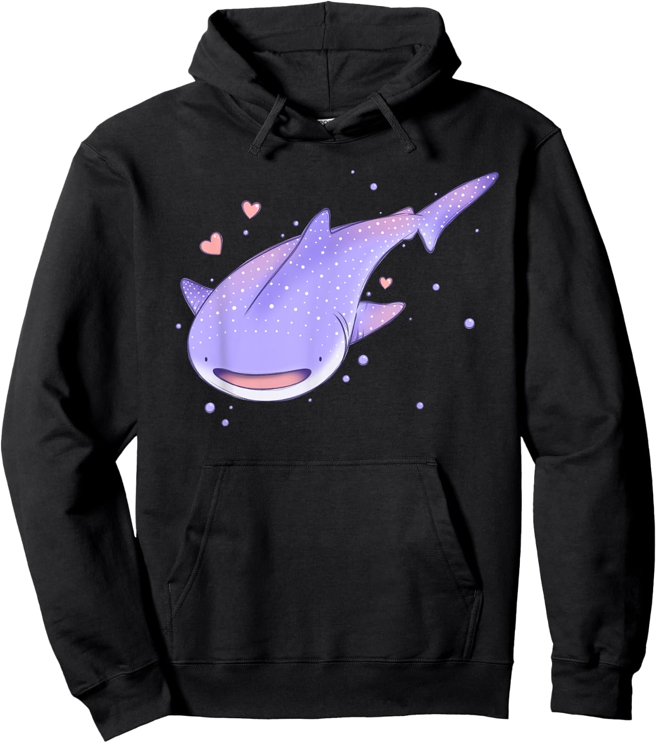 Cute Kawaii Pastel Whale Shark Sea Creature Hoodie - Hoodie | Black