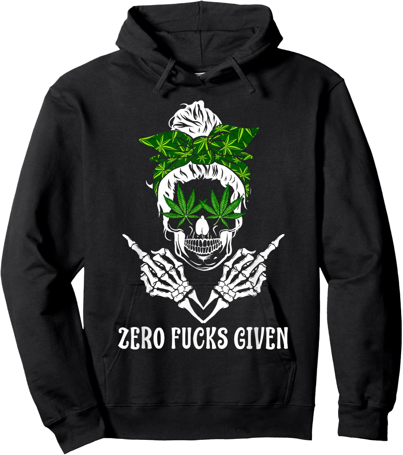 Men Women Weed Skull Cannabis Marijuana 420 THC Weed Lover Hoodie - Hoodie | Black