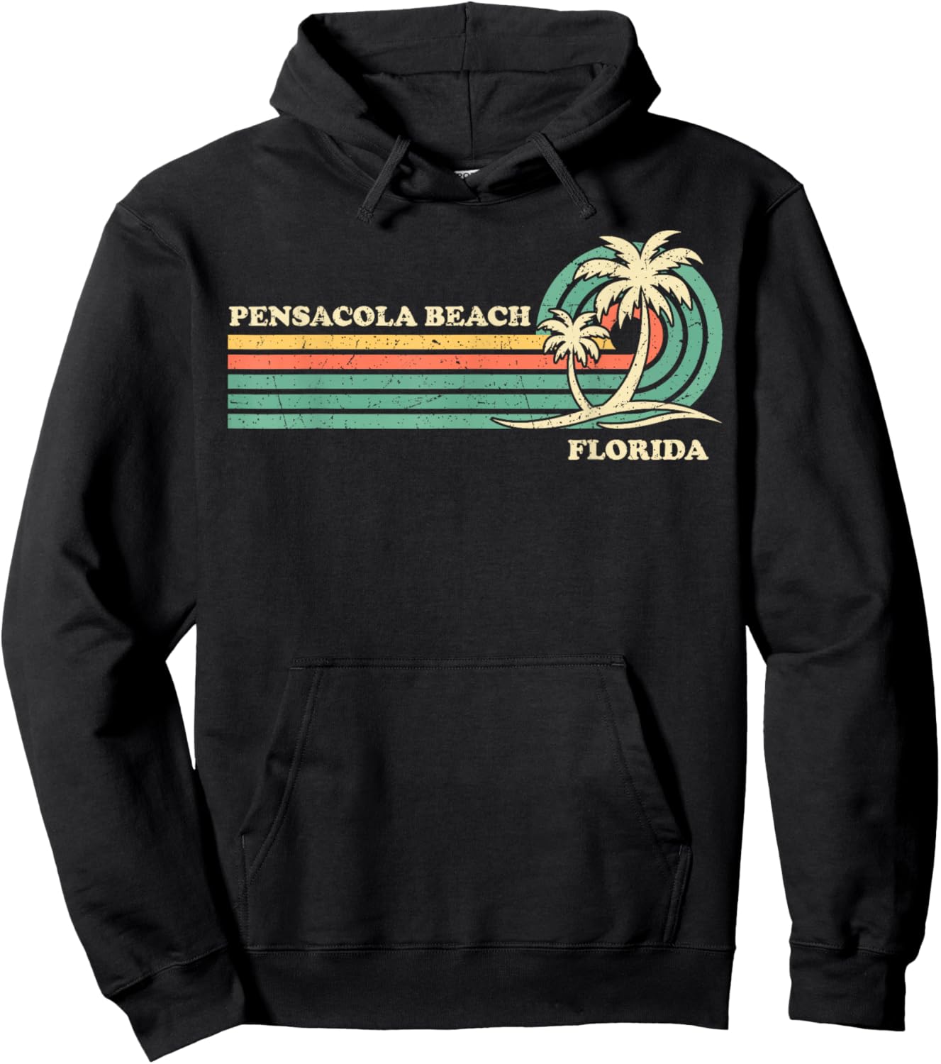 Vintage Retro Summer Vacation Florida Pensacola Beach Hoodie - Hoodie | Black