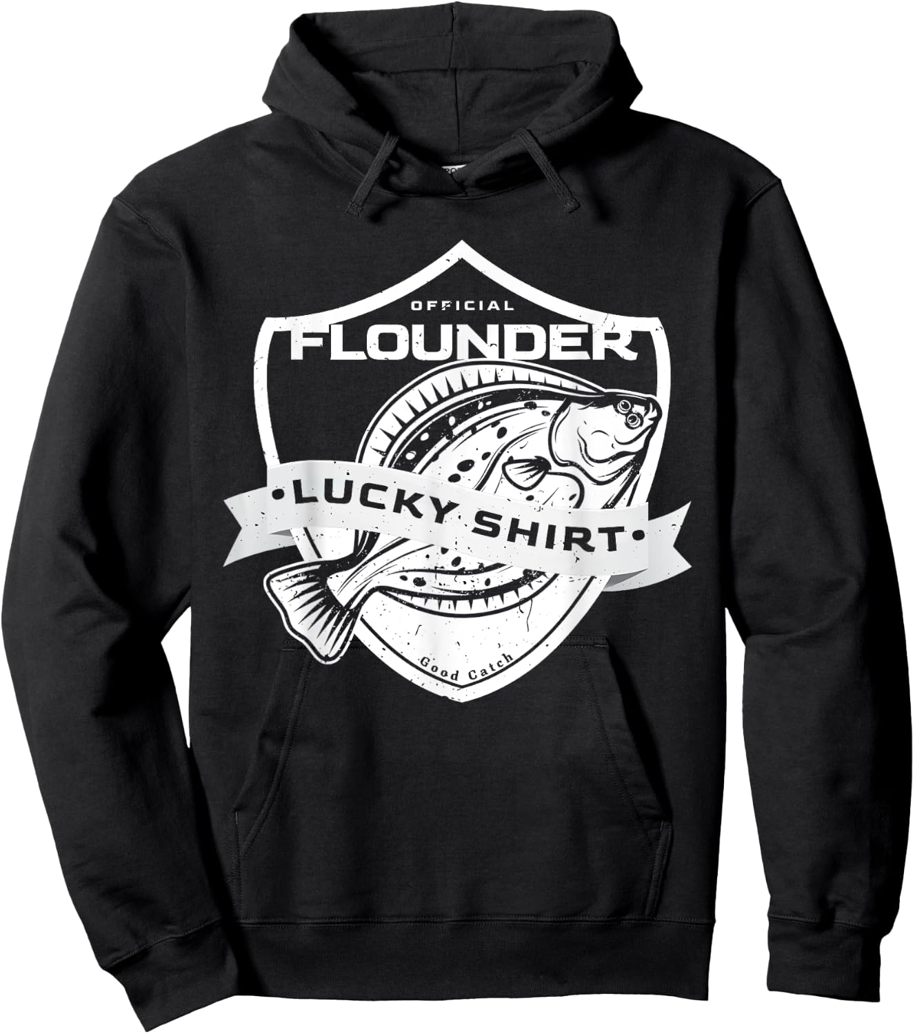 Flounder Lucky Shirt Funny Accessories to Flounder Fishing Hoodie - Hoodie | Black