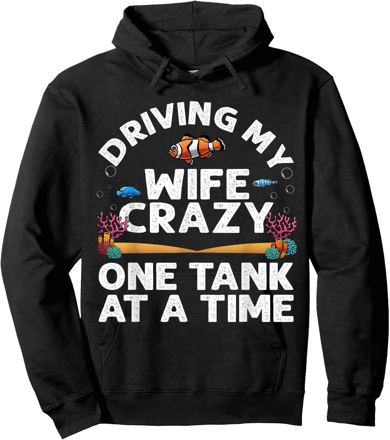 Funny Aquarium Designs Men Dad Husband Fish Tank Fishkeeping Hoodie - Hoodie | Black