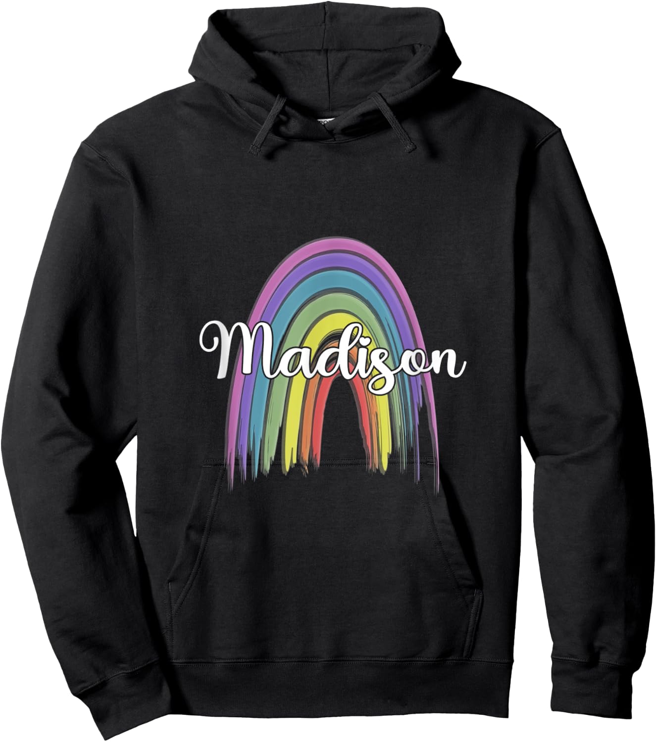MADISON Rainbow Girls Custom Name Hoodie - Hoodie | Black