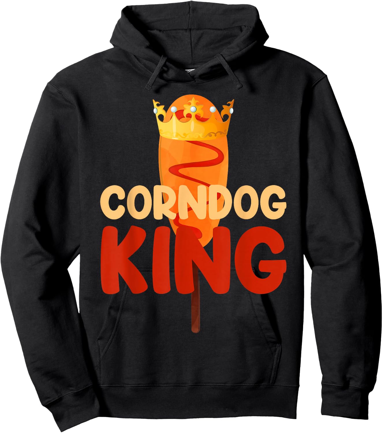 Corn Dog King Funny Corndog Hot Dog Sausage Stick men kids Hoodie - Hoodie | Black