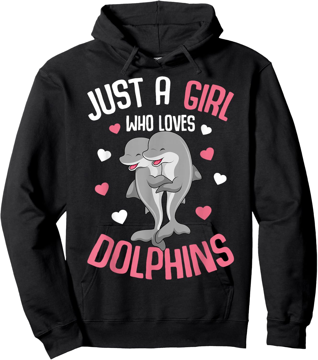 Just A Girl Who Loves Dolphins Kids Girls Dolphin Hoodie - Hoodie | Black