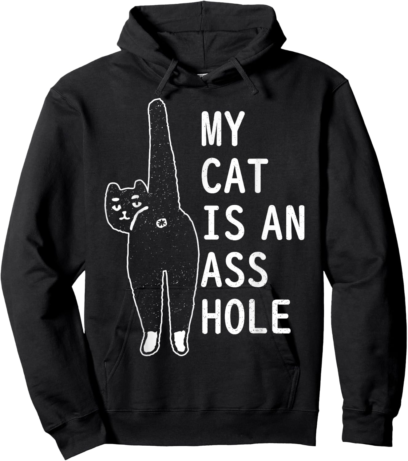 My Cat Is An Asshole Funny Feline Pet Halloween Vintage Men Women Hoodie - Hoodie | Black