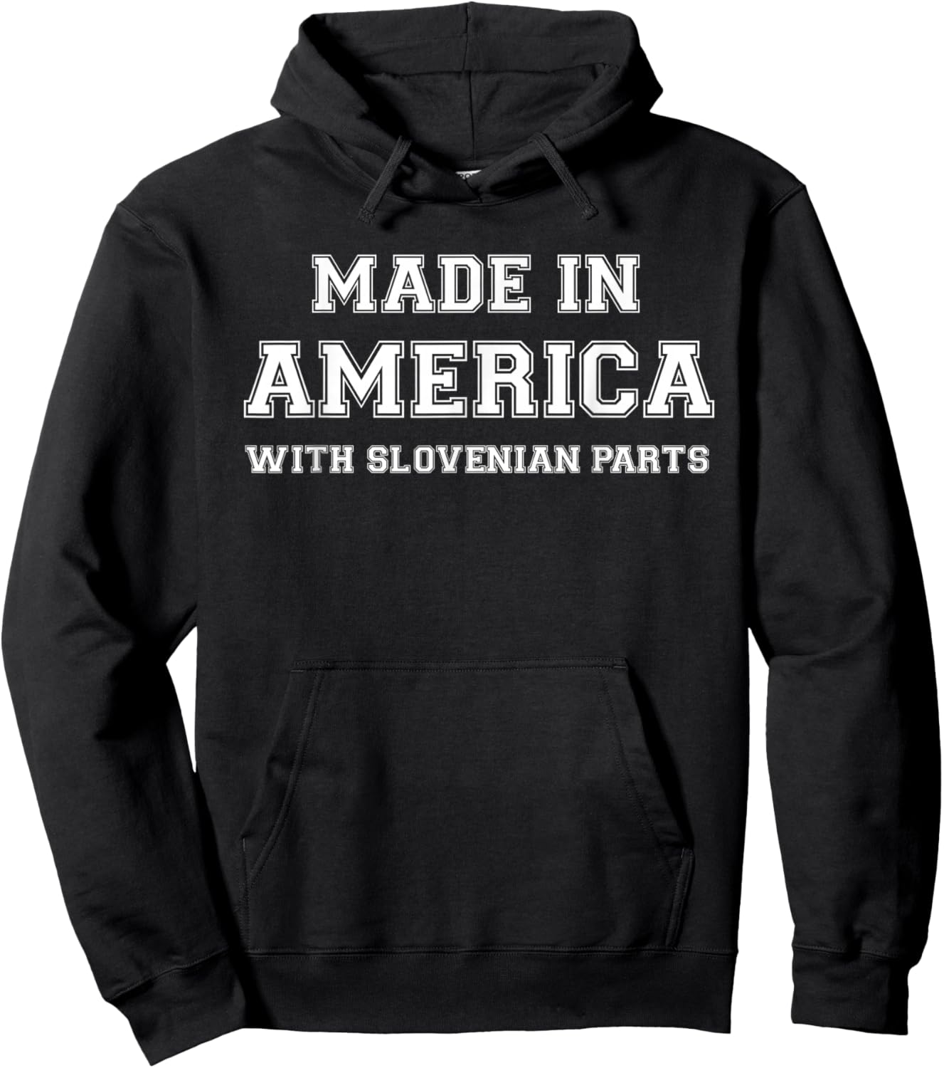 MADE IN AMERICA WITH SLOVENIAN PARTS Slovenia USA Hoodie - Hoodie | Black