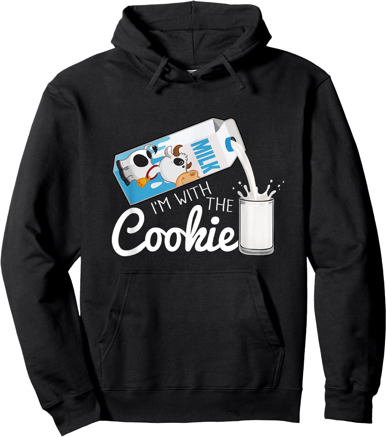 I'm With The Cookie Milk Costume Matching Hoodie - Hoodie | Black