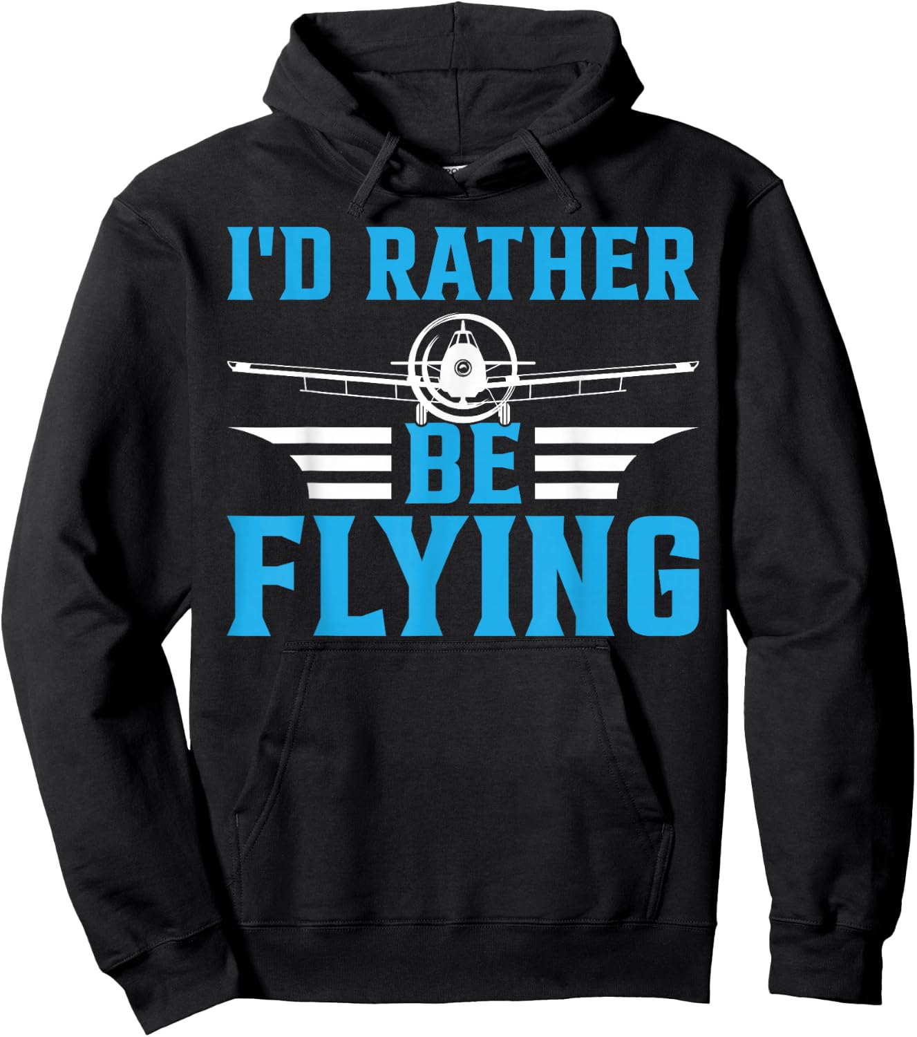 Airplane Pilot I'd Rather Be Flying - Biplane Pilot Hoodie - Hoodie | Black