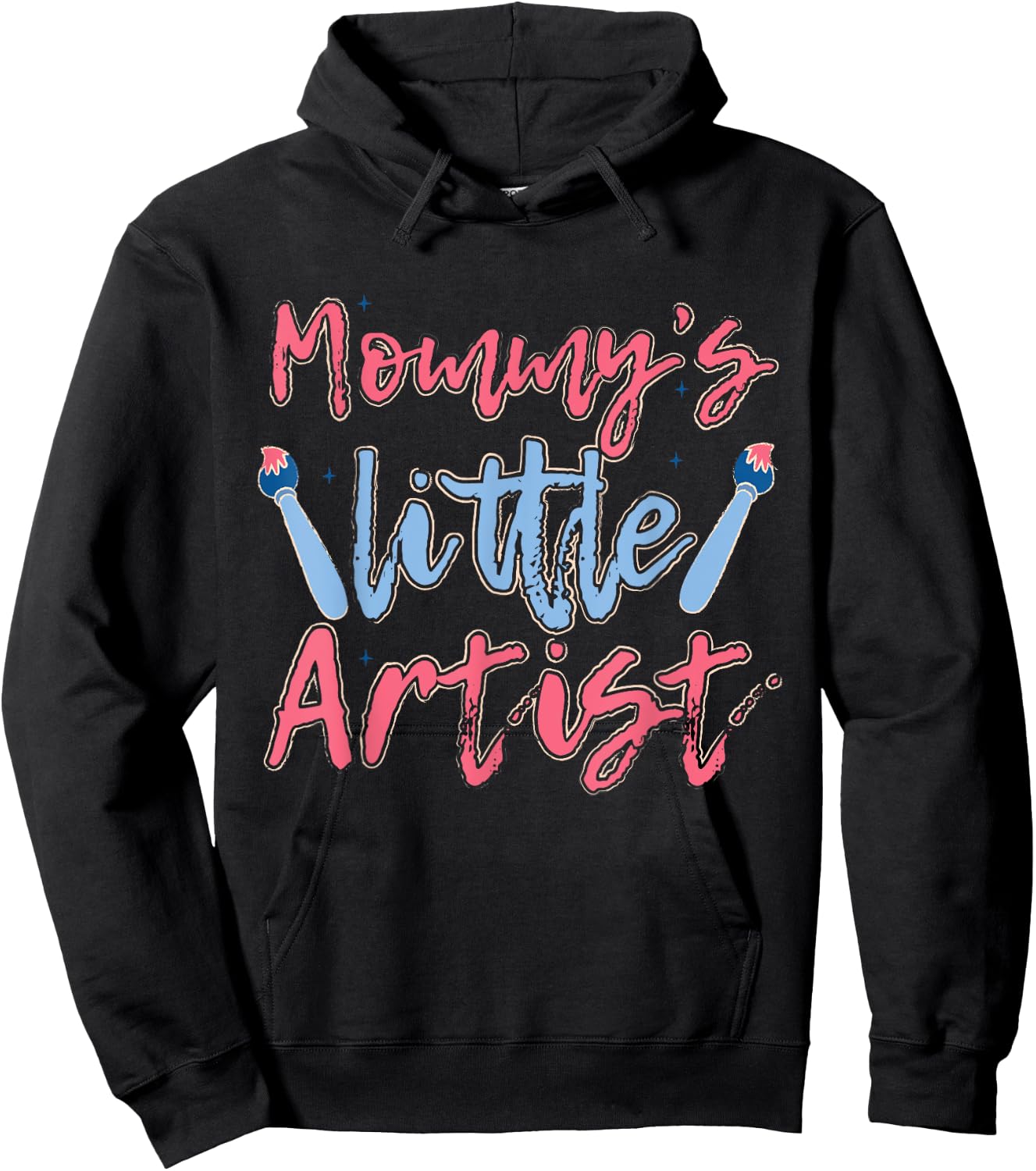 Mommy's Little Artist with paintbrush for Kids & Family Hoodie - Hoodie | Black