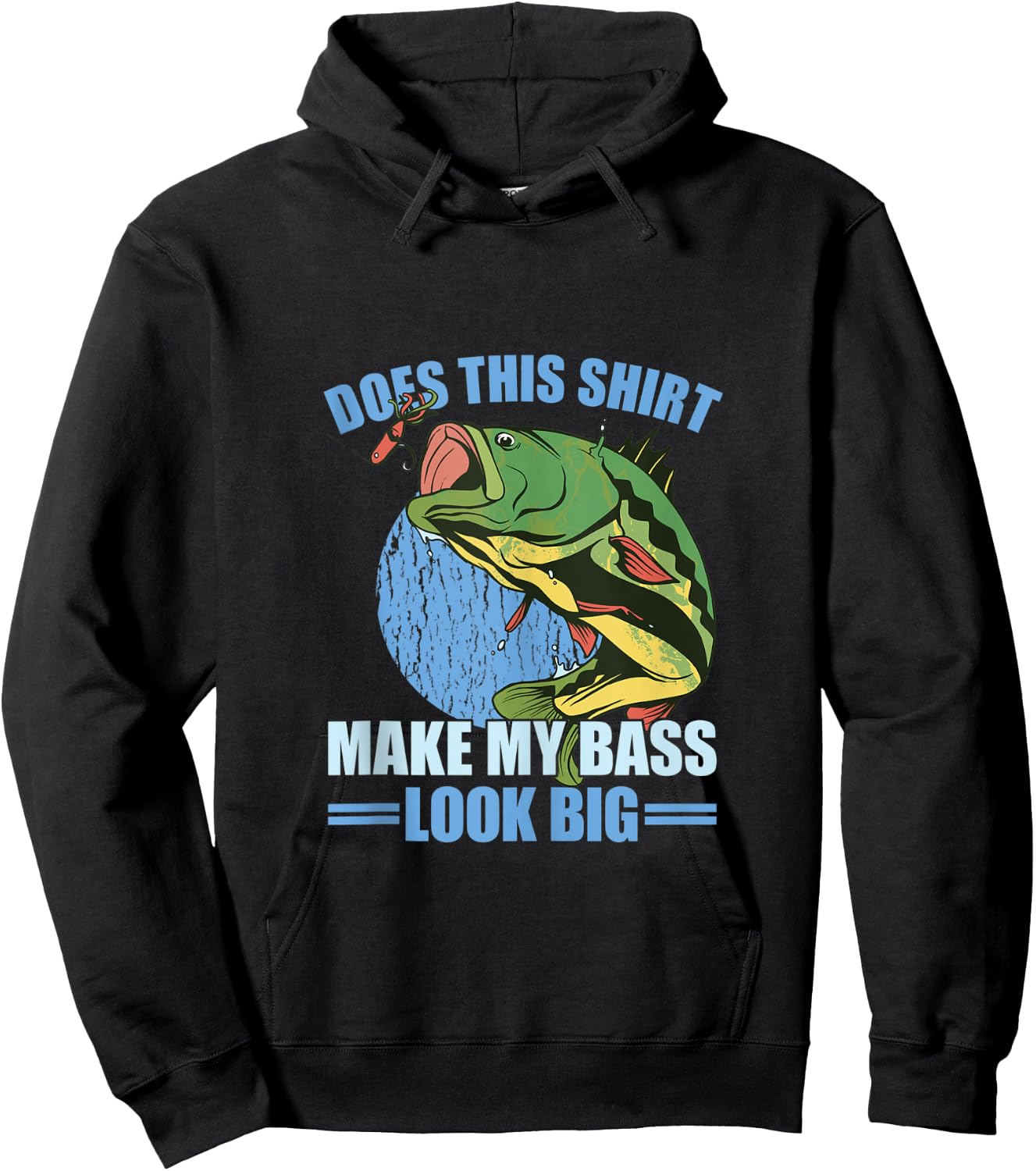 Does This Shirt Make My Bass Look Big Funny Fishing Hoodie - Hoodie | Black