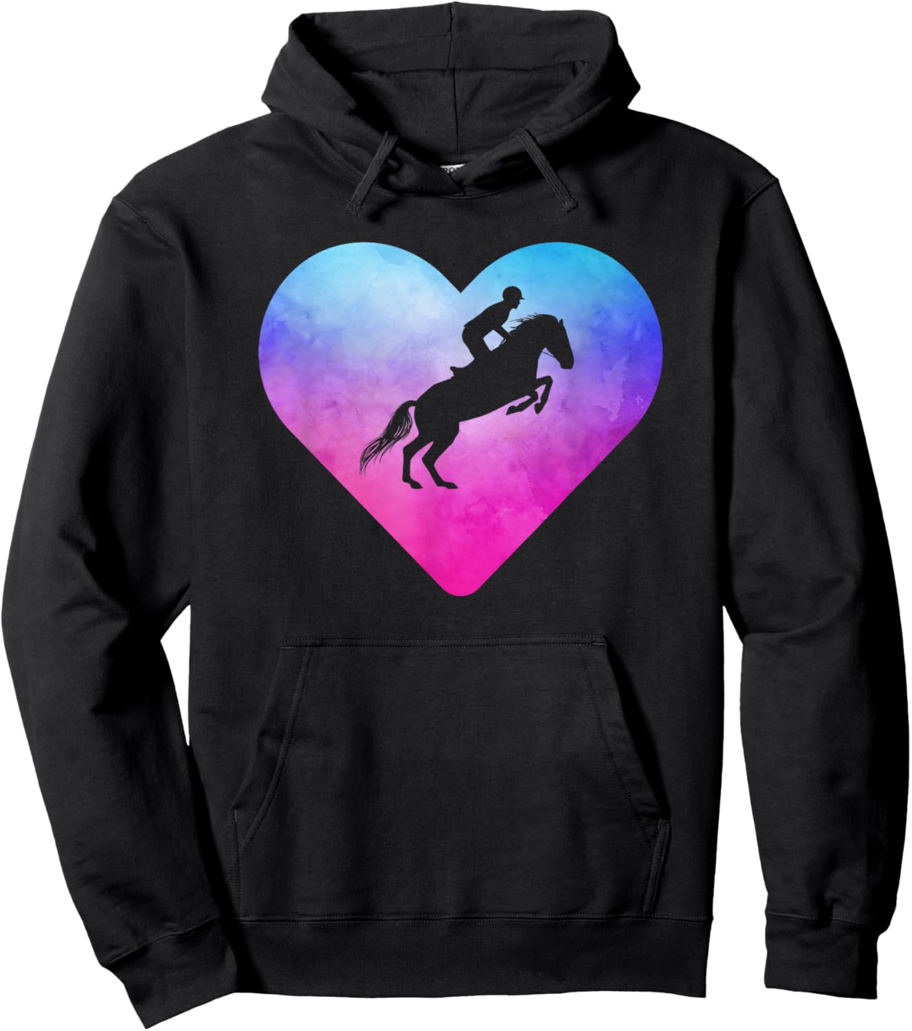 Women or Girls Show Jumping Horse Hoodie - Hoodie | Black