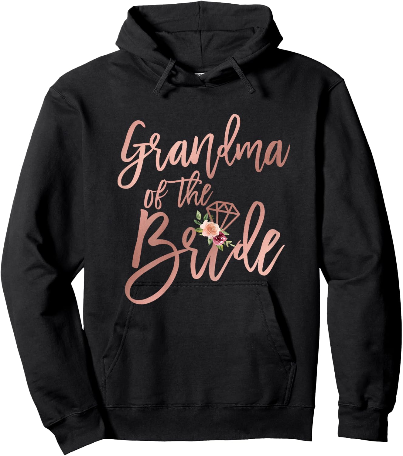 Wedding Shower for Grandma of the Bride from Bride Floral Hoodie - Hoodie | Black