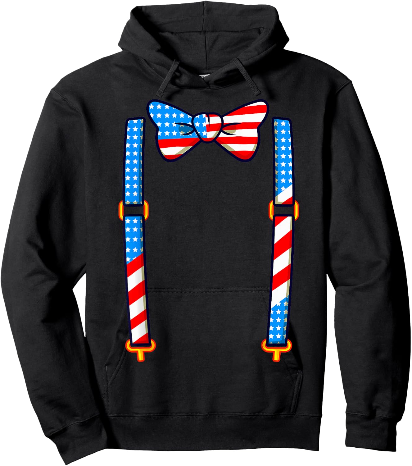 American Tuxedo Costume Funny 4th of July USA Men Women Kids Hoodie - Hoodie | Black