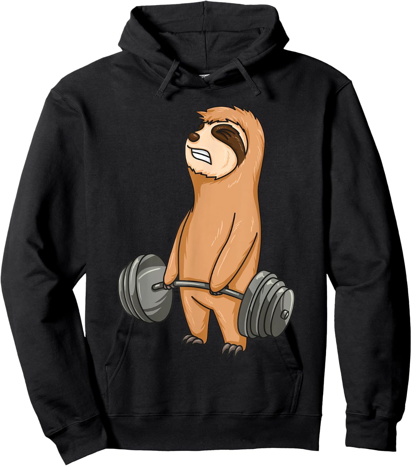 Baby Sloth Weight Lifting Fitness Motivation Workout Hoodie - Hoodie | Black