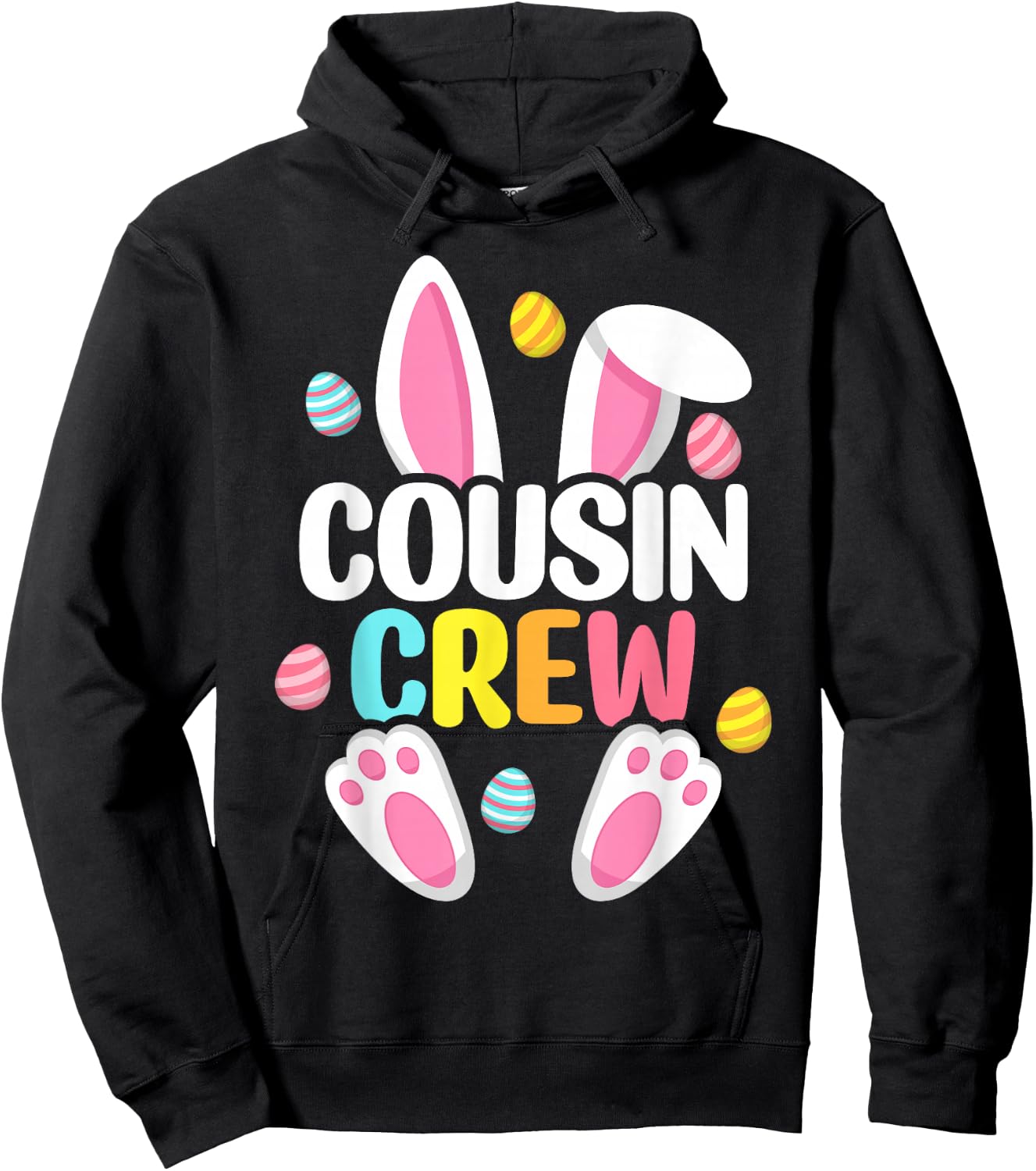 Cousin Crew Easter Bunny Family Matching Toddler Boys Girls Small Hoodie - Hoodie | Black