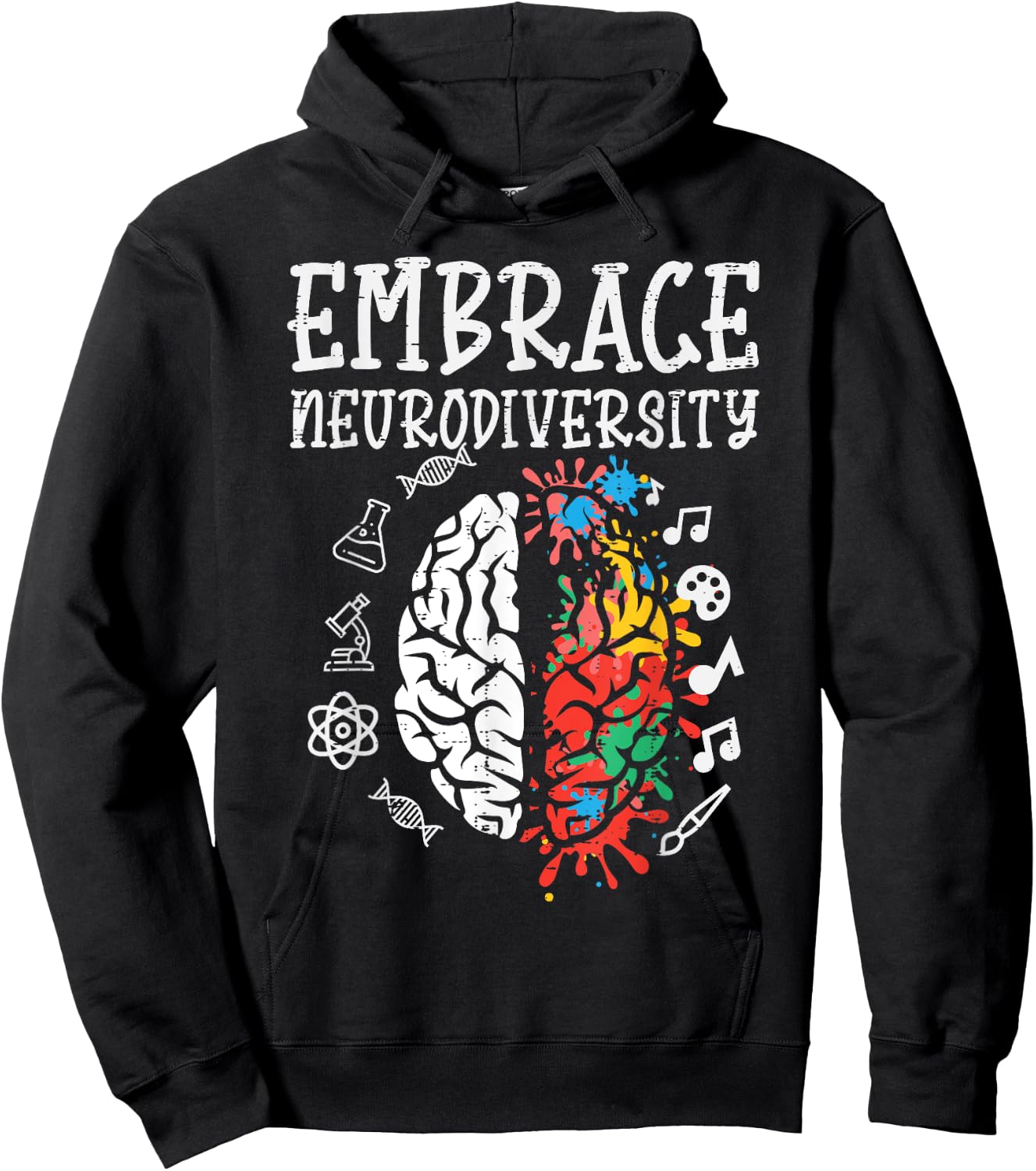 Embrace Neurodiversity Autism Awareness ASD Men Women Kids Hoodie - Hoodie | Black