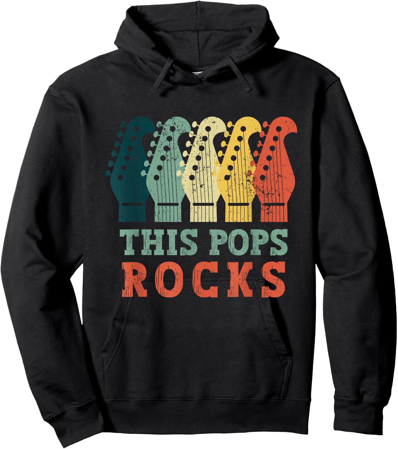This Pops Rocks Guitar Vintage Fathers Day Retro Music Lover Hoodie - Hoodie | Black