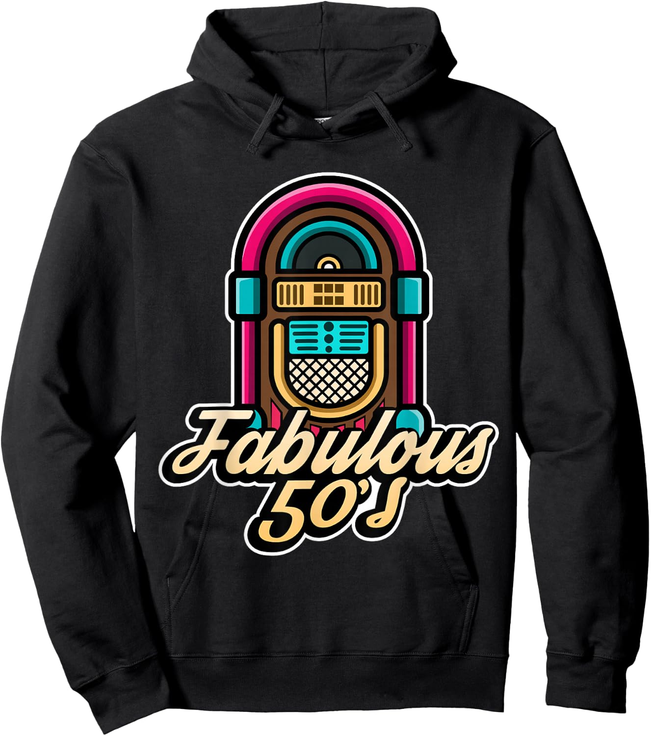 Sock Hop Costume Fabulous 50s Jukebox for Greaser Babe Hoodie - Hoodie | Black