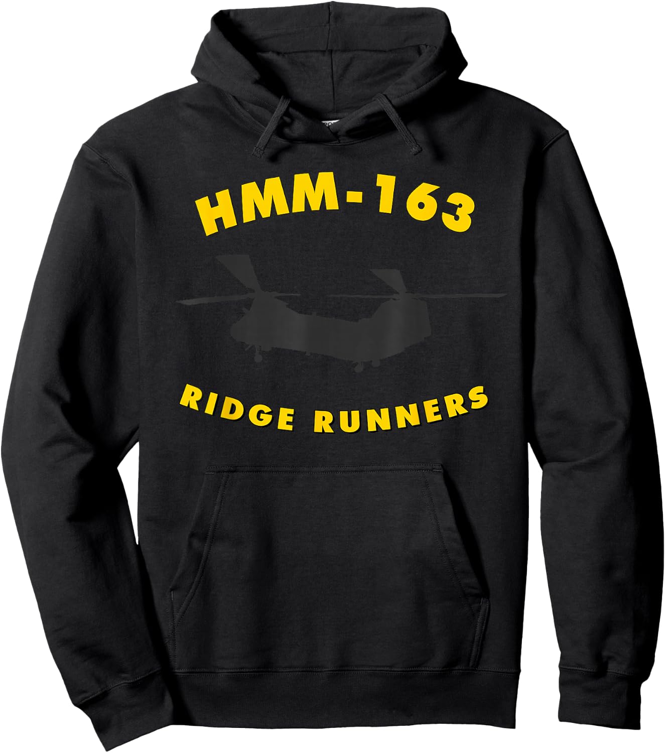 HMM-163 Helicopter Squadron CH-46 Sea Knight Hoodie - Hoodie | Black