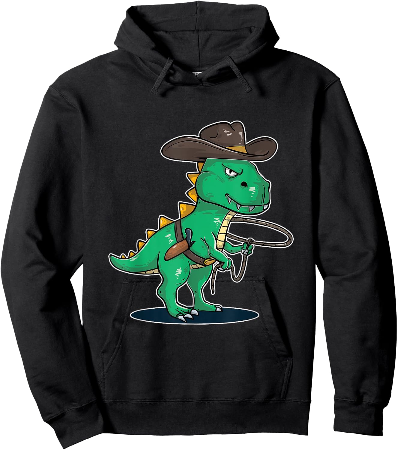 Cowboy Rodeo Dinosaur T-Rex Hoodie - Hoodie | Black